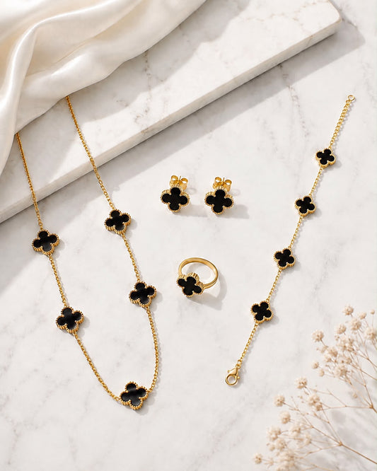 Black Stainless Steel Flower Set